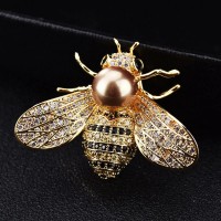 Famous Brand Design Insect Series Brooch Women Delicate Little Bee Brooches Crystal Rhinestone Pin Brooch Jewelry Gifts For Girl